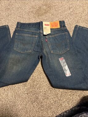 Levi's Men's Bootcut Jeans in Dark Blue Denim